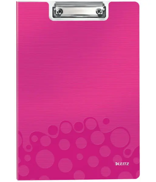 Deska s klipem A4 dvojitá Leitz Wow růžová