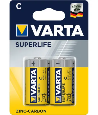 Baterie zinková C/R14 Varta Superlife 2 ks