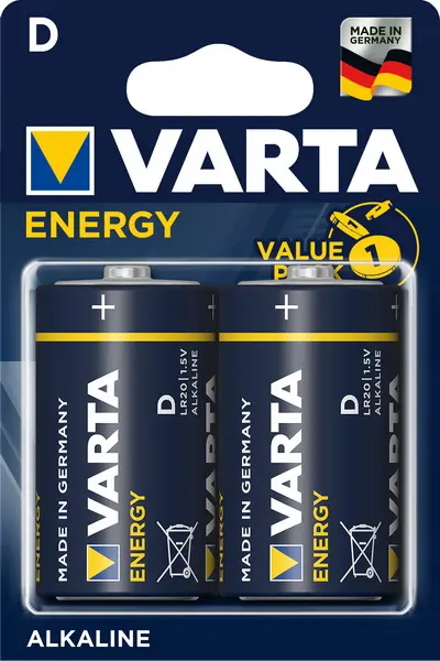 Baterie alkalická D/R20 Varta Energy 2 ks