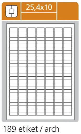 Etikety samolepicí 25,4 x 10 mm 100 archů Print