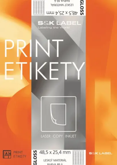 Etikety samolepicí 48,5 x 25,4 mm 100 archů lesklé