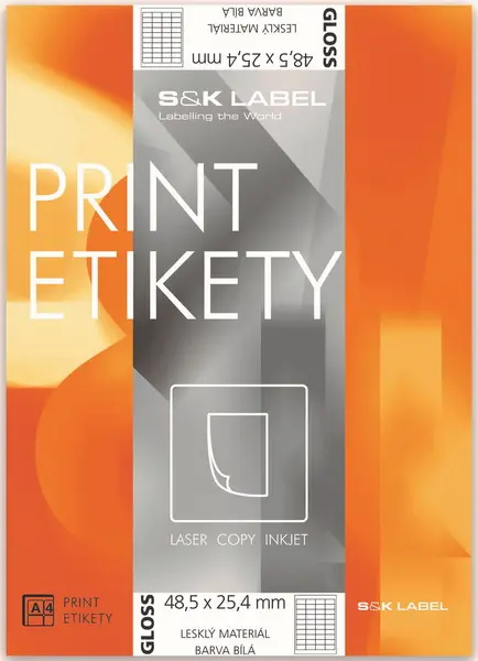 Etikety samolepicí 105 x 74 mm 100 archů lesklé