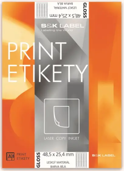 Etikety samolepicí 210 x 148,5 mm 100 archů lesklé