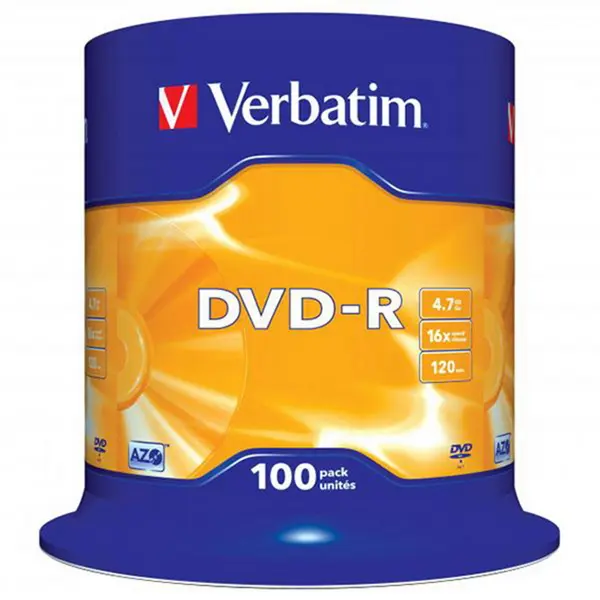 DVD -R Verbatim 4,7 GB cake 100 ks