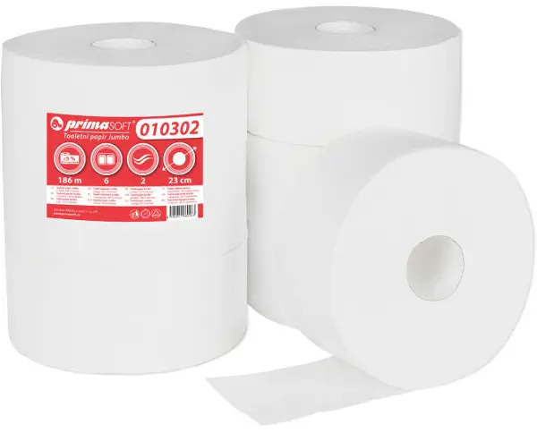 Papír toaletní Jumbo 230 mm dvouvrstvý bílý  6 ks