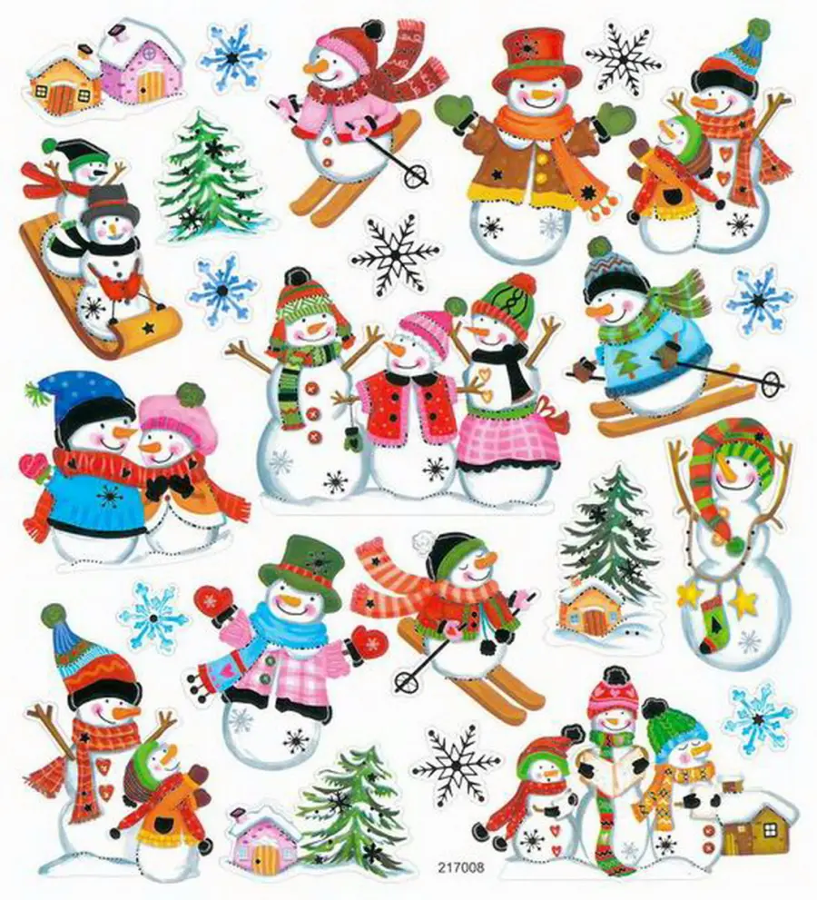 Samolepky papírové DPNK-023 sněhuláci DP