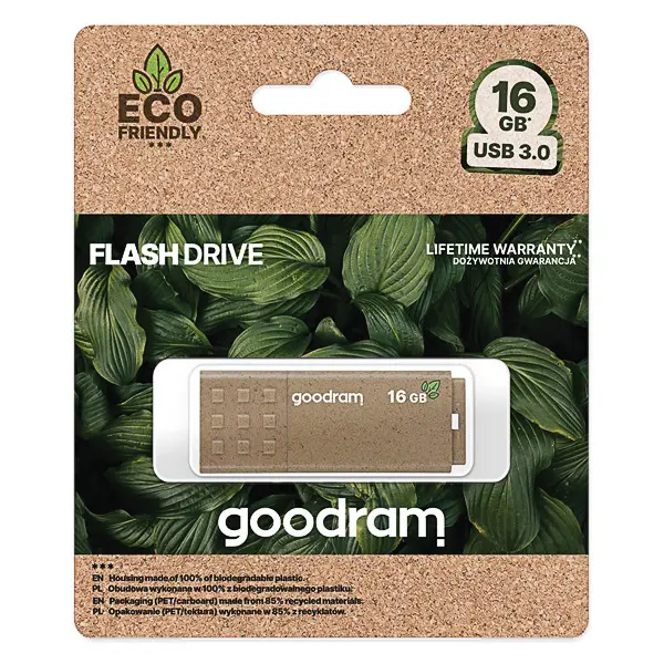 Flash disk 16 GB Goodram ECO FRIENDLY hnědý s krytkou