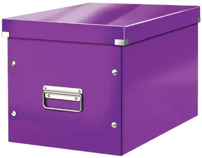 Krabice C&S čtvercová A4 fialová