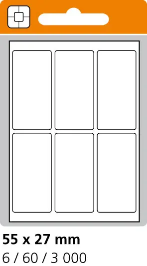 Etikety samolepicí 55 x 27 mm 10 archů 60 etiket