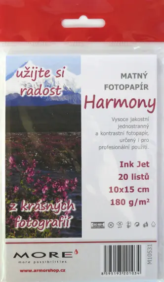 Fotopapír 10x15 cm 180 g Harmony matný 20 listů
