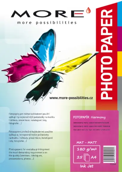 Fotopapír A4 180 g Harmony matný 25 listů