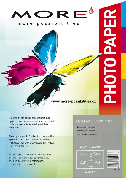 Fotopapír A4 195 g Color Laser matný 25 listů