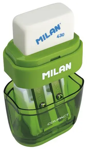 Ořezávátko Milan 4703116 s pryží dvojité se zásobníkem