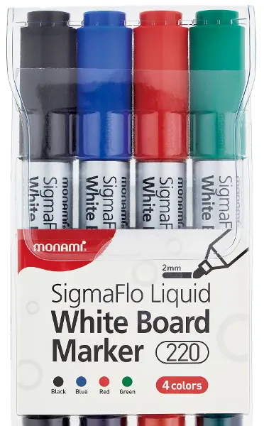 Popisovač na bílé tabule Monami 220-4W sada 4 ks