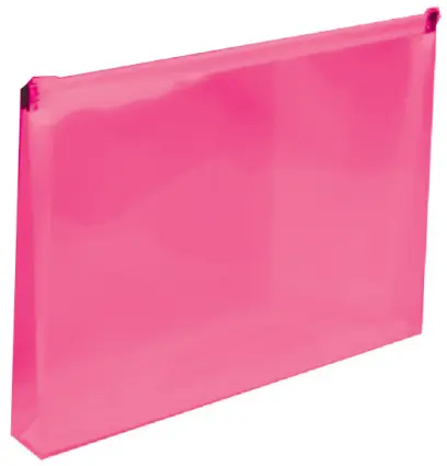 Obálka A4 se zipem prostorová PP růžová