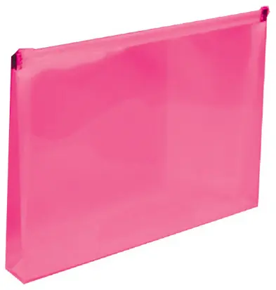 Obálka A5 se zipem prostorová PP růžová