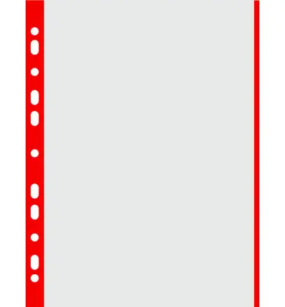 Obal Euro A4 40 mic. matný červený okraj 100 ks