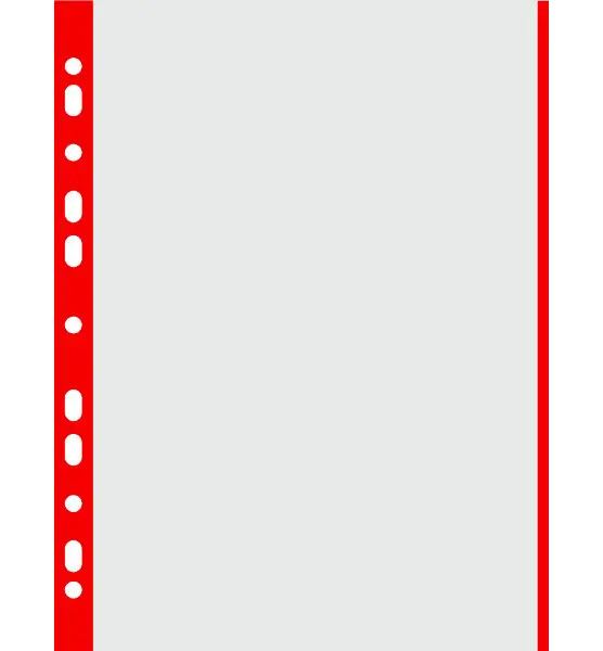 Obal Euro A4 40 mic. matný červený okraj 100 ks
