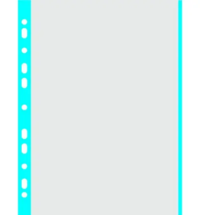 Obal Euro A4 40 mic. matný modrý okraj 100 ks