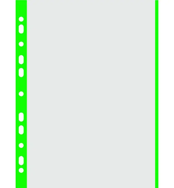 Obal Euro A4 40 mic. matný zelený okraj 100 ks