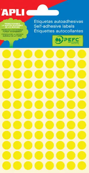 Etikety samolepicí průměr 8 mm žluté 288 ks