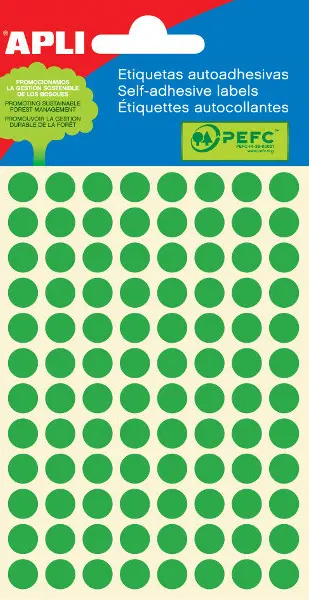 Etikety samolepicí průměr 8 mm zelené 288 ks