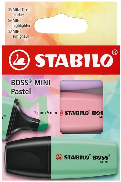 Zvýrazňovač Stabilo Boss Pastel sada 3ks