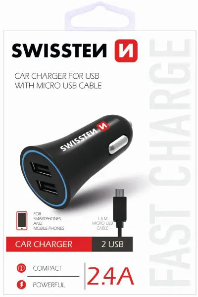 Nabíječka do auta Swissten micro USB auto 12V
