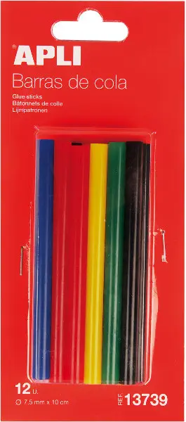 Tyčinky tavné 7,5 mm x 10 cm barevné 12 ks