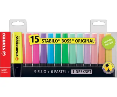 Zvýrazňovač Stabilo Boss Pastel sada 15 ks