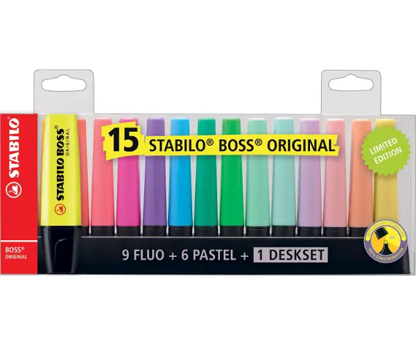 Zvýrazňovač Stabilo Boss Pastel sada 15 ks