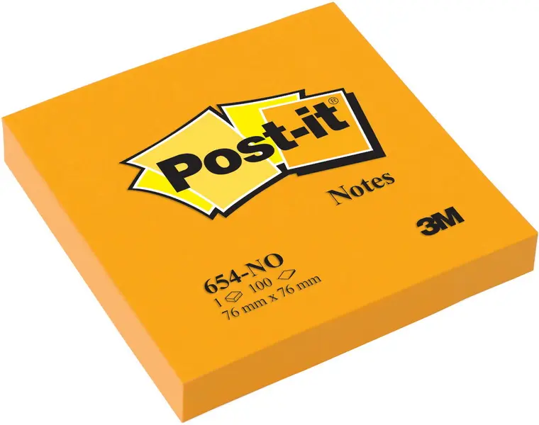 Blok samolepicí 76x76 mm 654 oranžová
