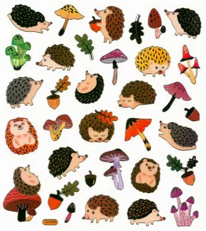 Samolepky papírové DPNK-067 ježek DP