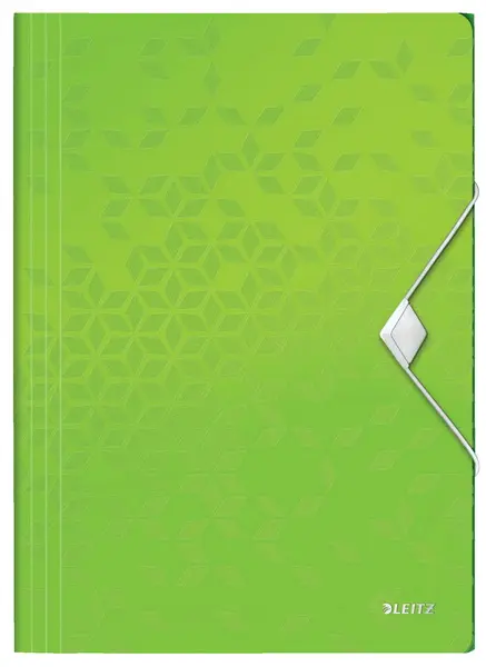 Mapa 3 klopá s gumou PP Leitz Wow zelená