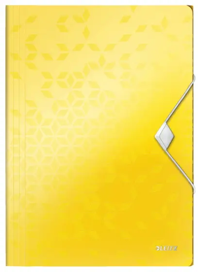 Mapa 3 klopá s gumou PP Leitz Wow žlutá