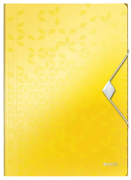 Mapa 3 klopá s gumou PP Leitz Wow žlutá