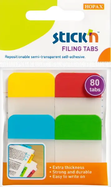 Záložka samolepicí 38x25 mm extra pevné 4x20 ks