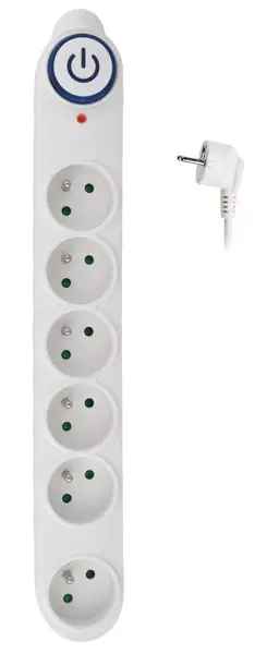 Ochrana přepěťová 6 zásuvek 3 m