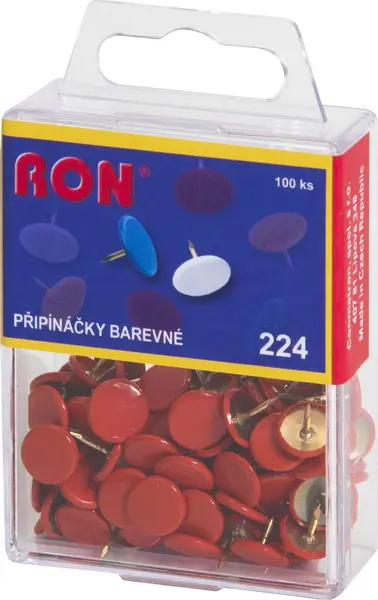 Připínáčky 224 červené 100 ks