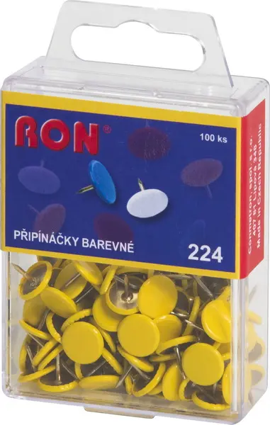 Připínáčky 224 žluté 100 ks