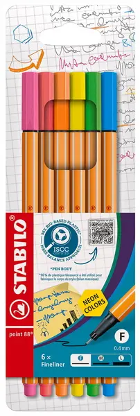 Popisovač Stabilo Point88 neon sada 6 ks