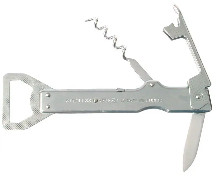 Nůž zavírací s otvíráky a vývrtkou