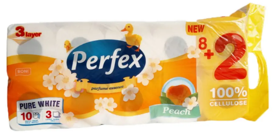 Papír toaletní Perfex třívrstvý bílý broskev 10 ks