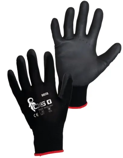 Rukavice pracovní Brita černé vel. 9