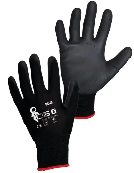 Rukavice pracovní Brita černé vel. 9
