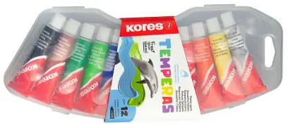Barvy temperové 12 barev Kores