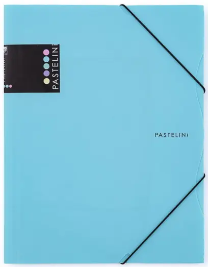 Mapa 3 klopy s gumou A4 PP Pastelini modrá