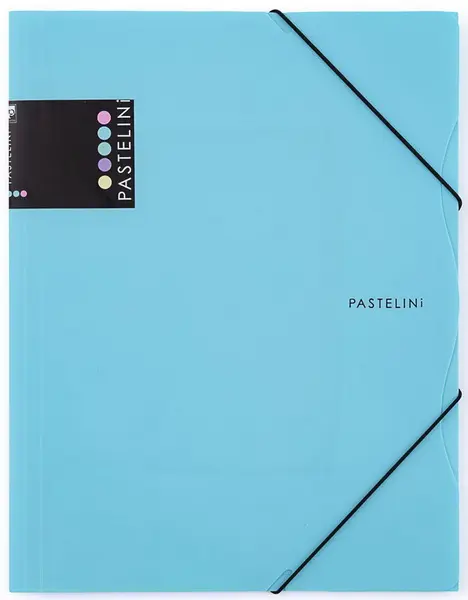 Mapa 3 klopy s gumou A4 PP Pastelini modrá