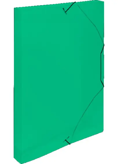 Krabice 3 klopá průhledná s gumou PP A4 zelená