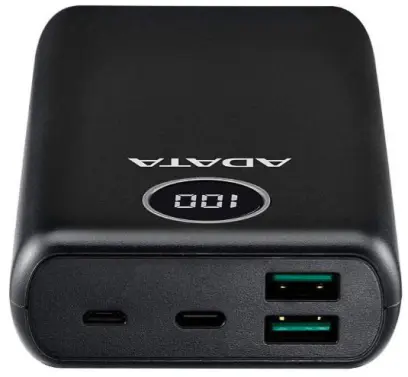 Power banka 20000mAh Adata 2.1A černá